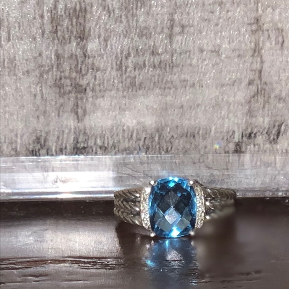 David Yurman Petite Wheaton London Blue Topaz ring
